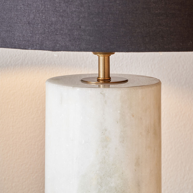 Kiorini Table Lamp Base, H35cm, White Marble-3