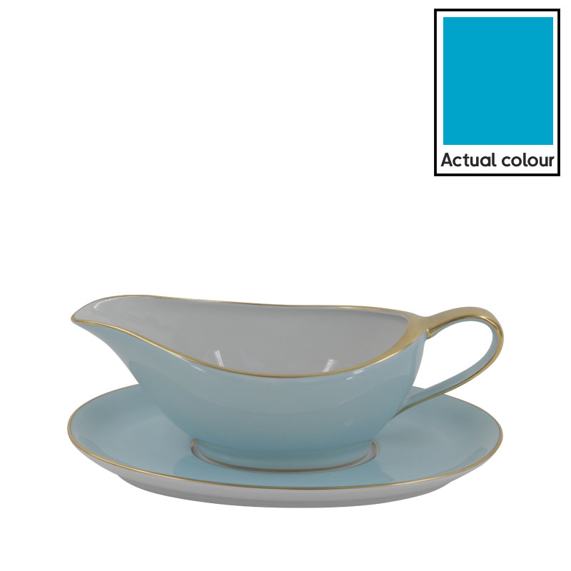 Sous Le Soleil Sauceboat On Tray, 350ml, Matt Gold Classic Turquoise-0