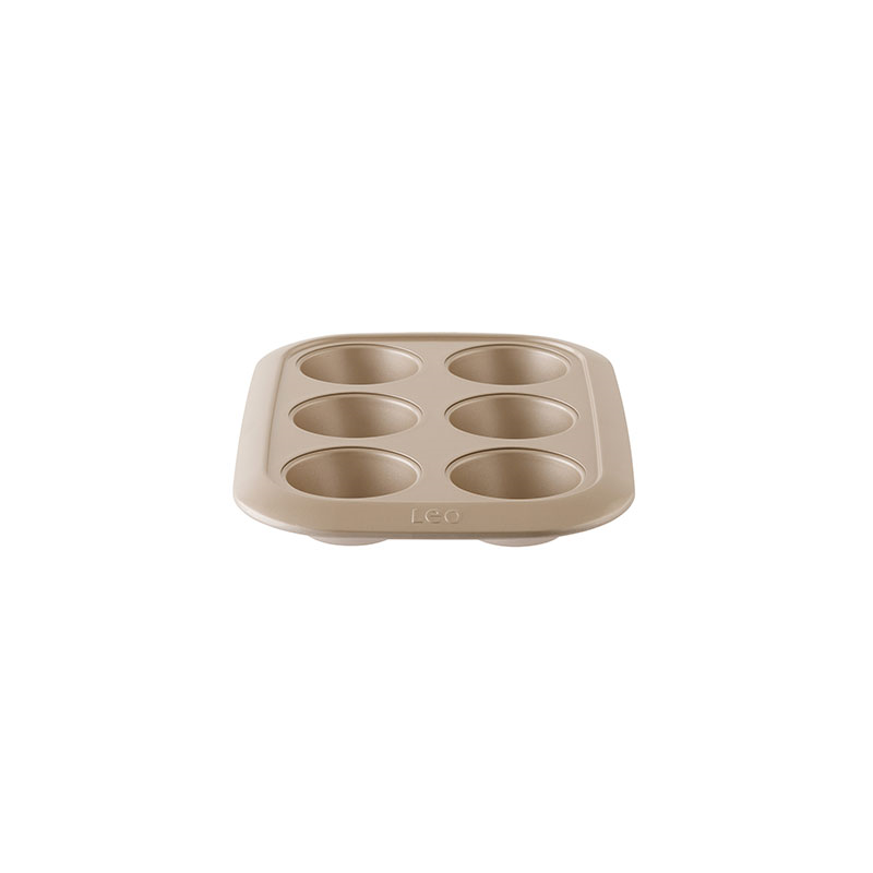 Leo Balance 6 Cup Cupcake Pan, Carbon Steel-0