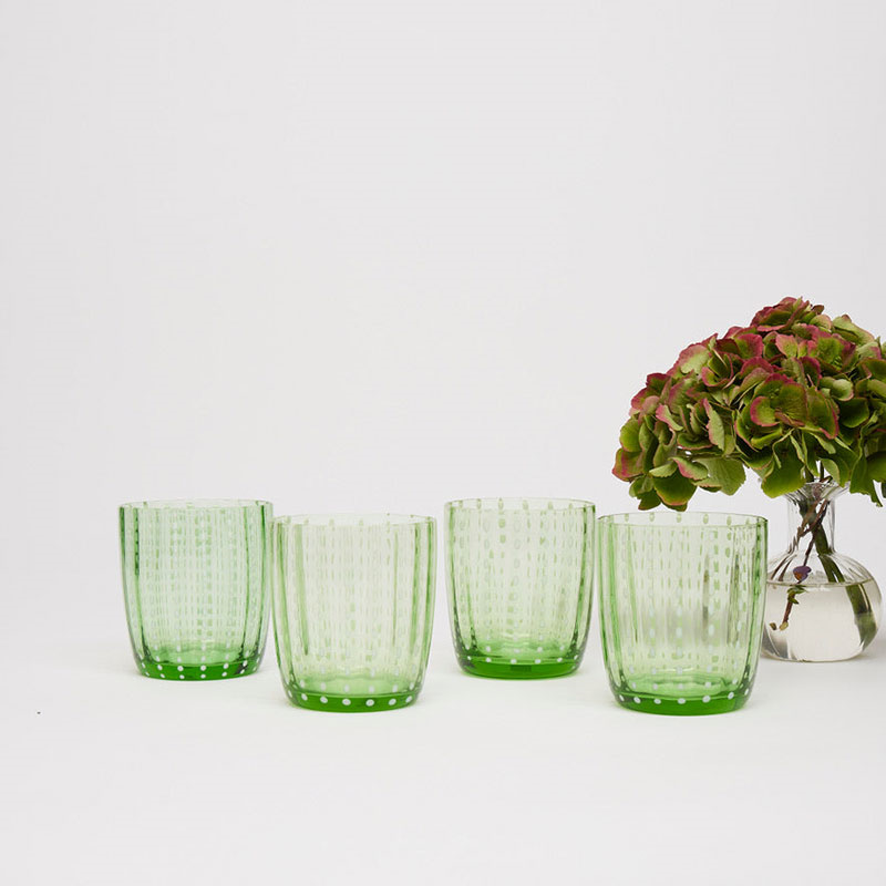 Speckled Set of 4 Tumblers, 365ml, Sage Green-2