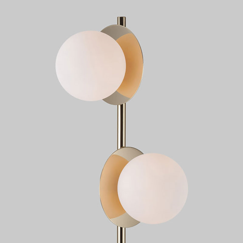 Disk Opal Floor Lamp, H167cm, Brass-3