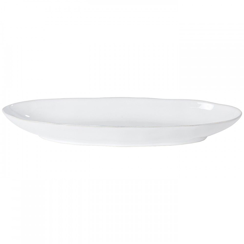 Livia Oval Platter, D41cm, Gloss White-0