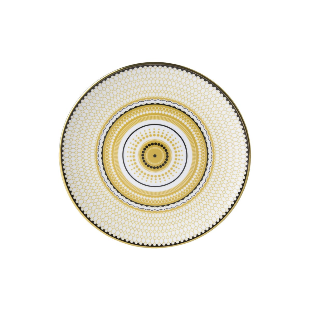 Oscillate - Ochre Coupe plate, 16.5cm, Black/White-0