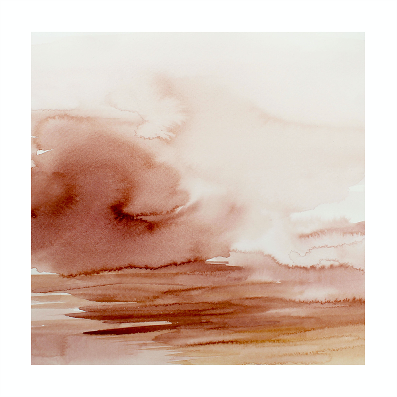 Warm Skies 2 Square Signed Print, 30 x 30cm, Coral-5