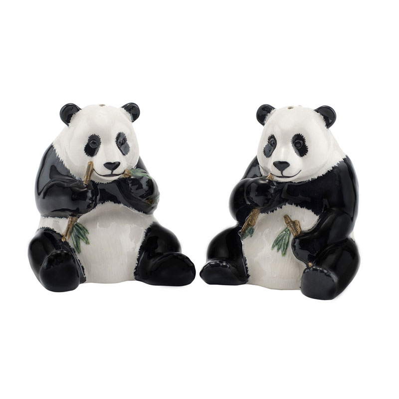 Panda Salt & Pepper Shakers, H9cm, Black/White-0