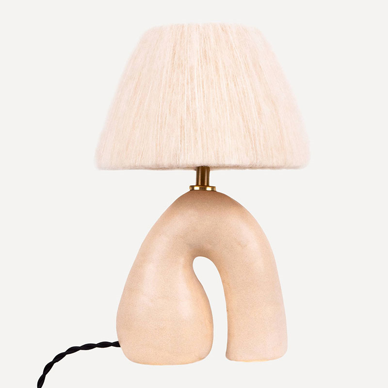 Hannah Simpson Studio 'Opposee' Table Lamp, H33cm, Satin Cream-0