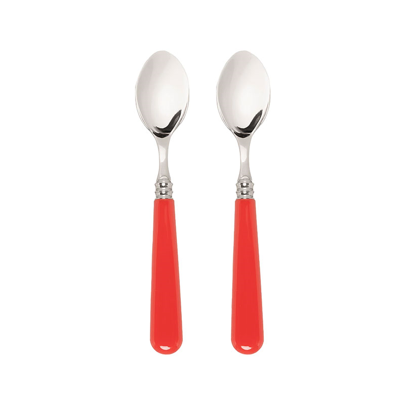 Set of 2 Teaspoons, Classic Red-0