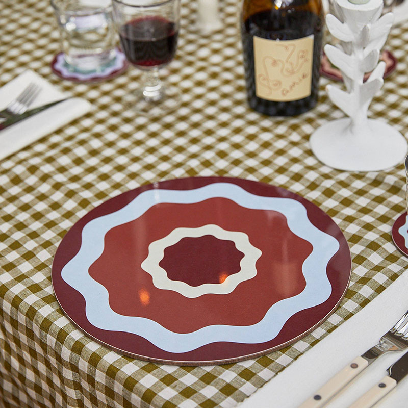 Rhubarb Ripple Set of 6 Placemats, D29cm, Multi-3