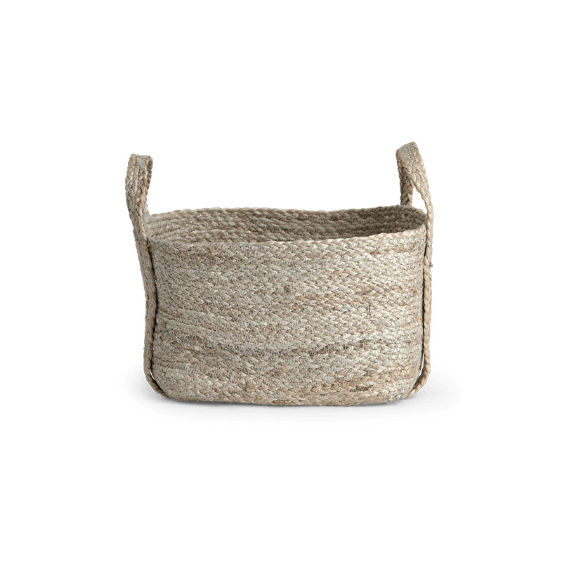 Arbroath Rectangular Jute Basket, H34cm, Natural-1