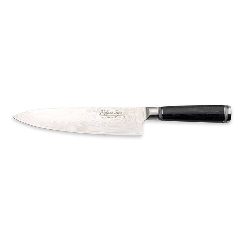 Katana Saya Pakkawood Chef's Knife, 20cm Damascus Blade-0