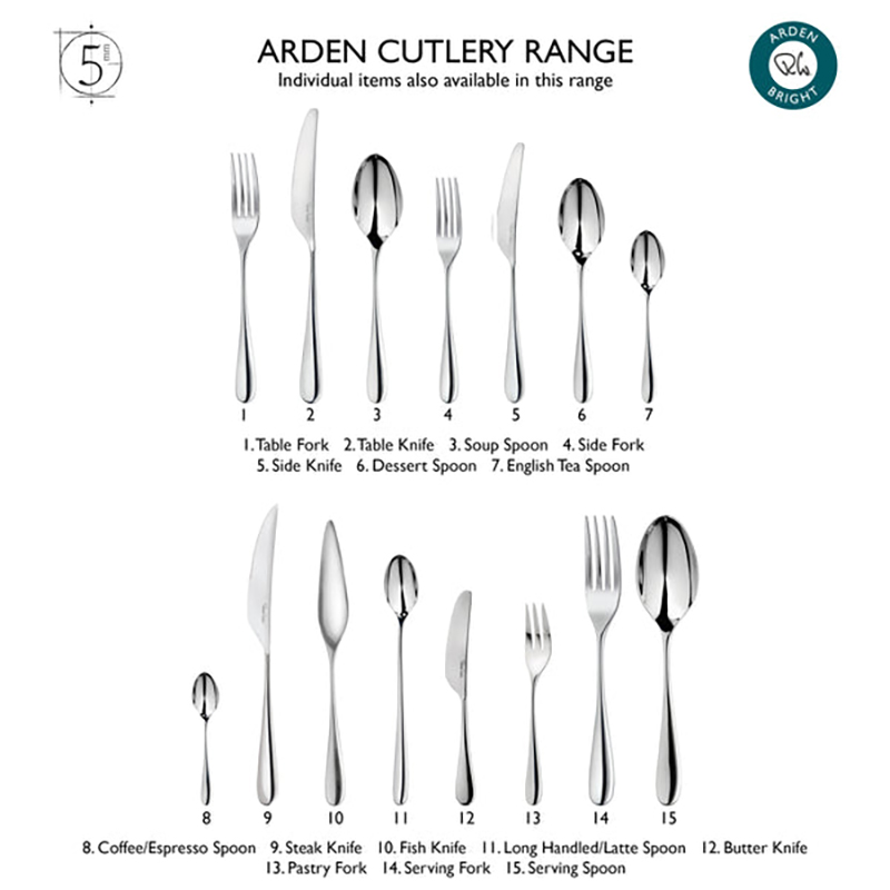 Arden Bright 7 piece place setting, stainless steel-3