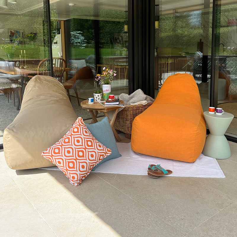 Beanbag Style Chair, Burnt Orange-2