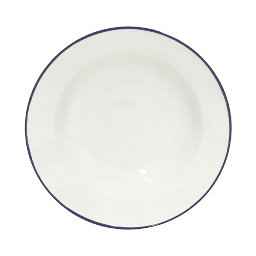 Beja Set of 6 soup/pasta plates, 21cm, white with blue rim-0