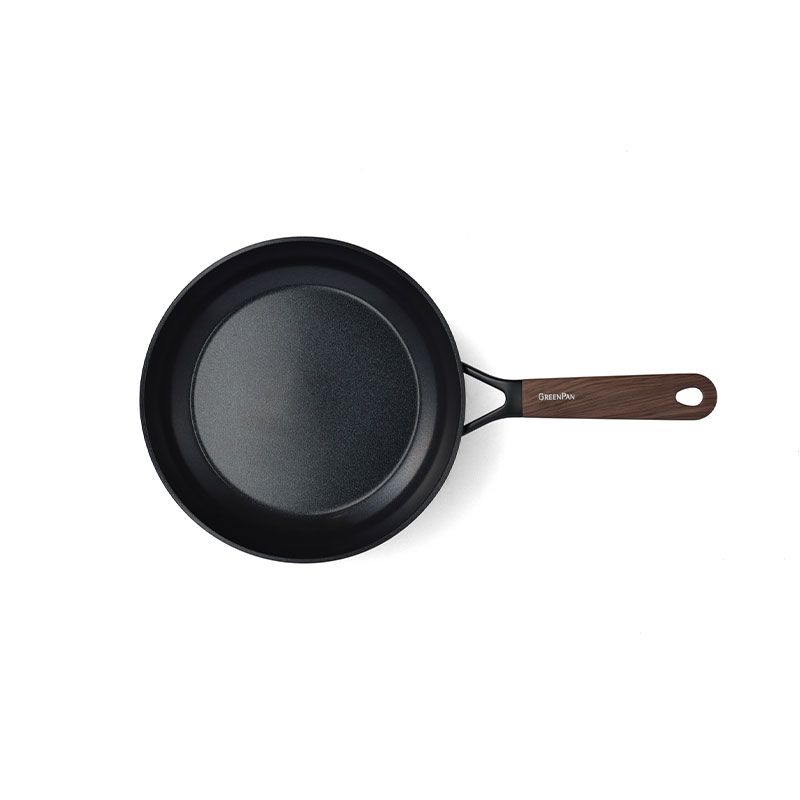 Eco-Smartshape Non Stick Wok with Dark Wood Patterned Handle, 24cm, Black-3