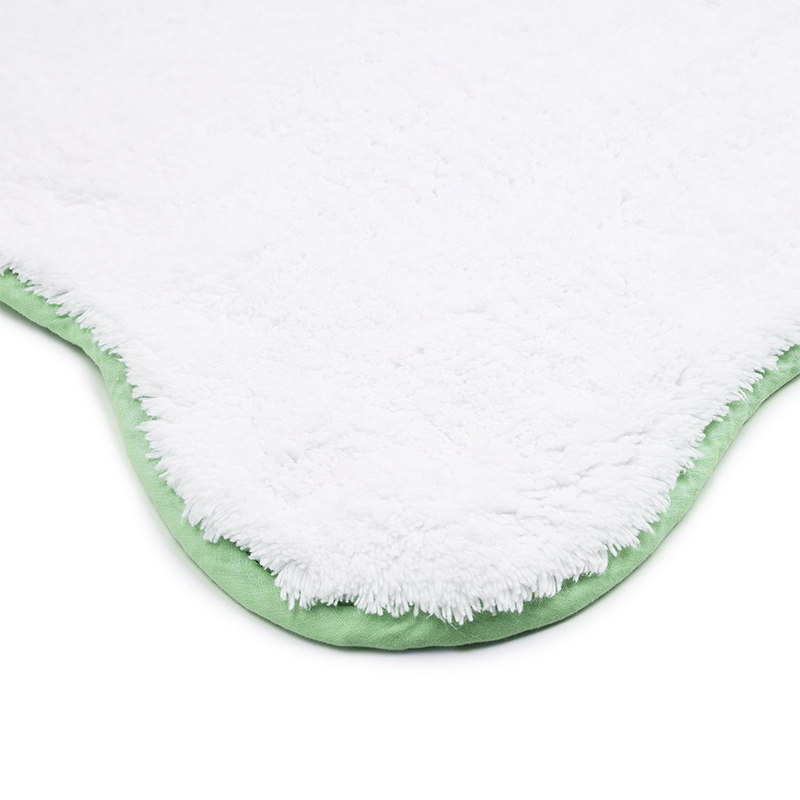 Scalloped Piped Bath Mat, 80 x 50cm, Asparagus-2