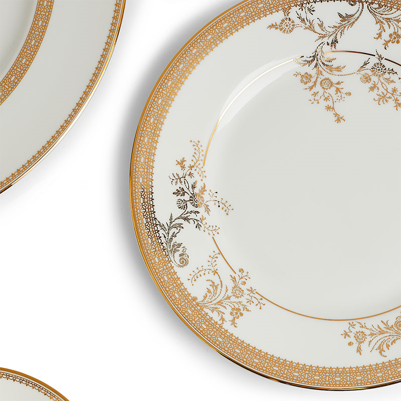 Lace 10 Piece Dinnerware Set, Gold-4