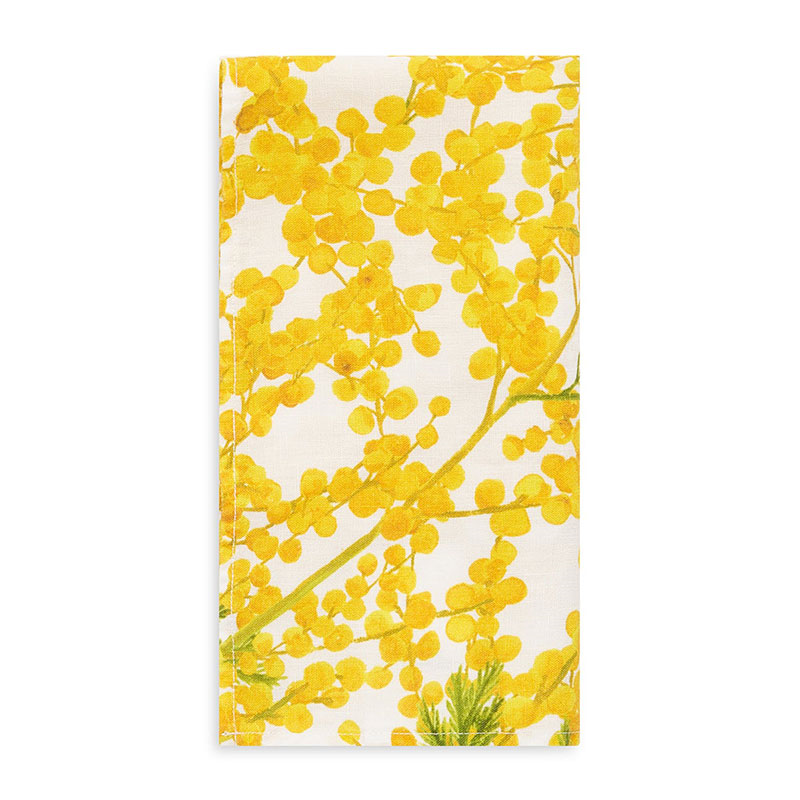 Mimose Linen Napkin, 50cm x 50cm, Yellow-2