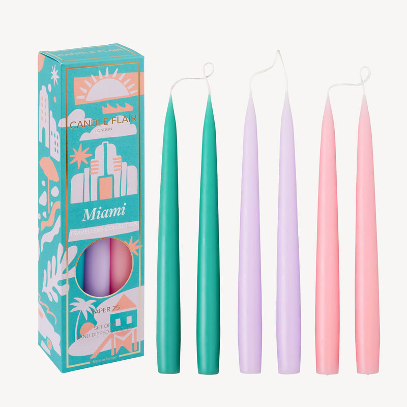 Travellers Collection set of 6 candles, H25cm, Miami-0