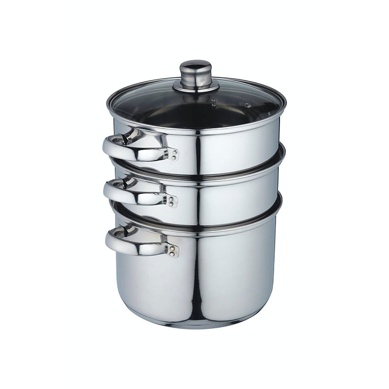 Steamer set 3 tier, 22cm, stainless steel-1