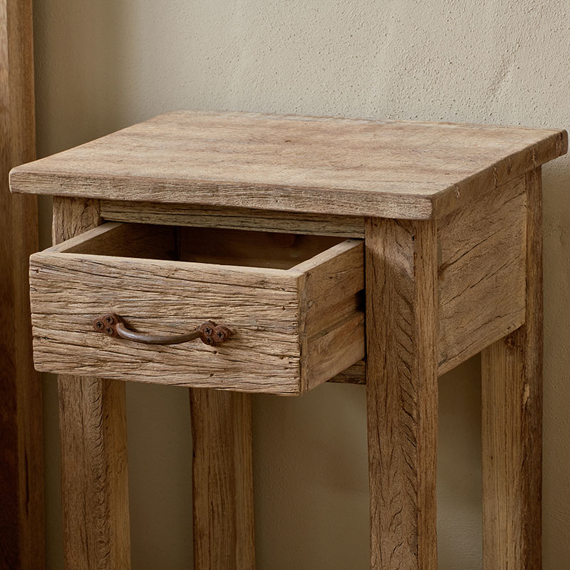 Ibo Reclaimed Wood Bedside Table, Natural-5