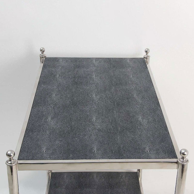 Cliveden Drinks Trolley, Charcoal Shagreen-8