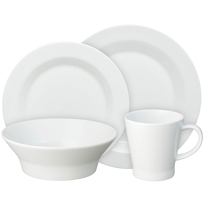 James Martin Everyday 16 Piece Boxed Dinnerware Set, White-0