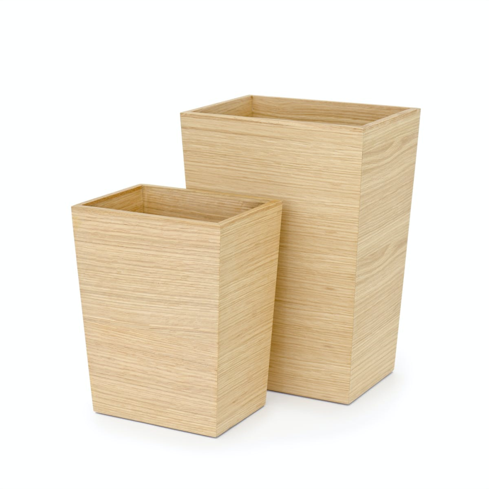 280 Mezza Rectangular bin, H28 x W22 x D16.5cm, Oak-2