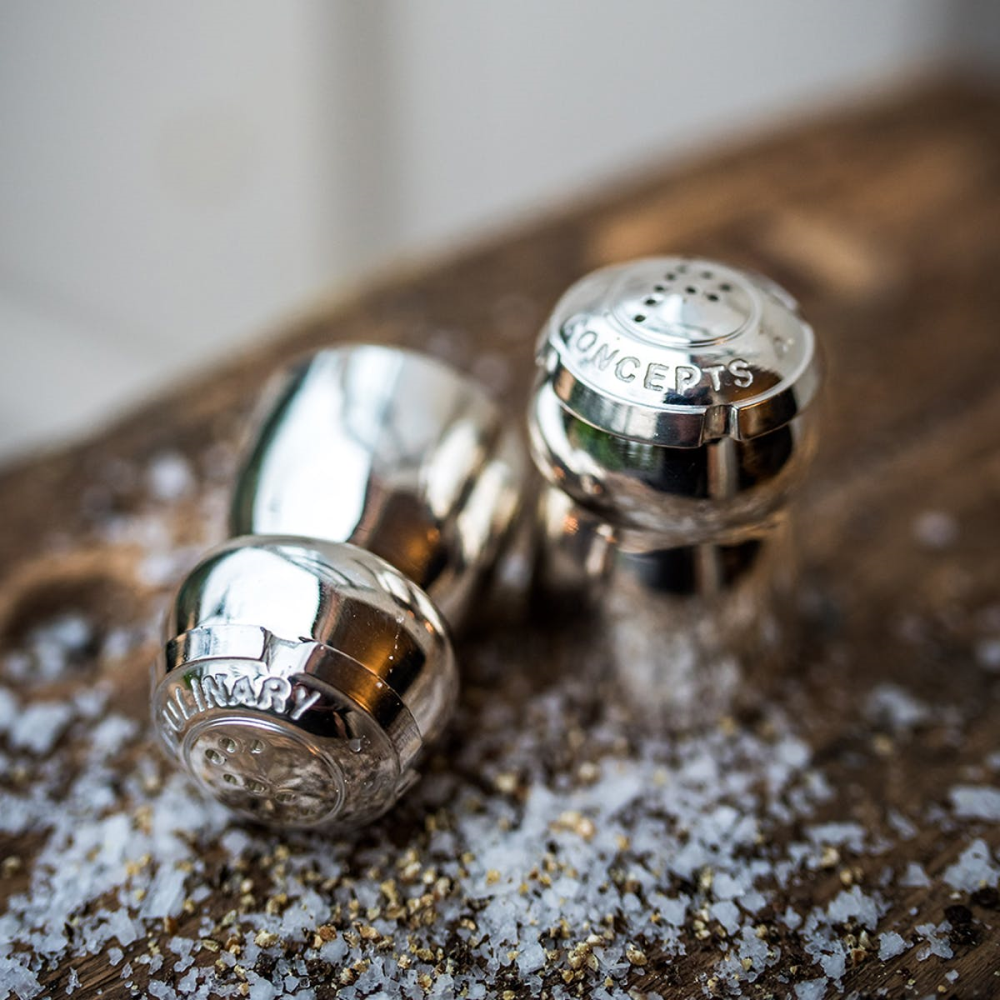 Champagne cork salt and pepper set, 5cm, Silver Plate-0