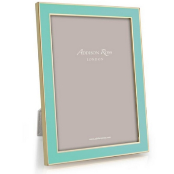 Photo Frame, Enamel & Gold, Pastel Blue, 5 x 7"-0