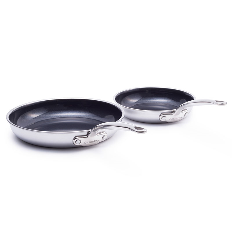 Premiere 2 Piece Frying Pan Set, Stainless Steel-0