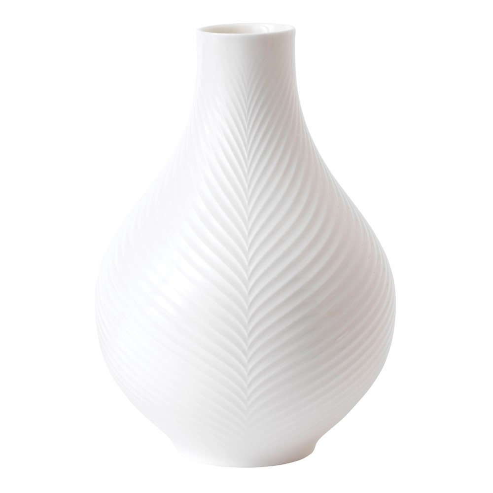 White Folia Bulb vase, 23cm-0