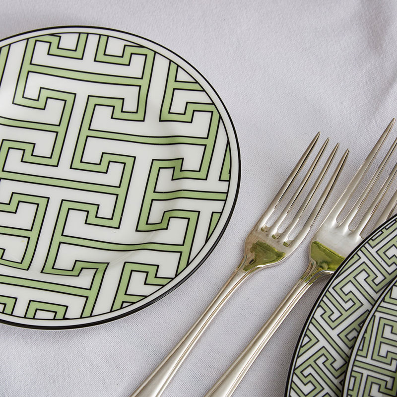 Maze Set of 2 Dinner Plate, D26cm, Apple Green-5