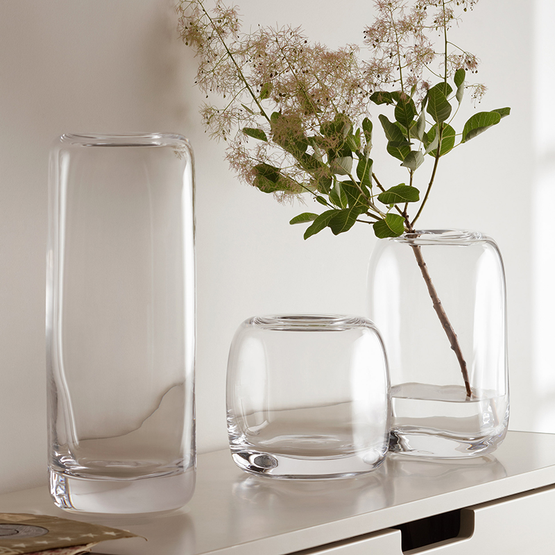 Melt Vase, H15cm, Clear-0