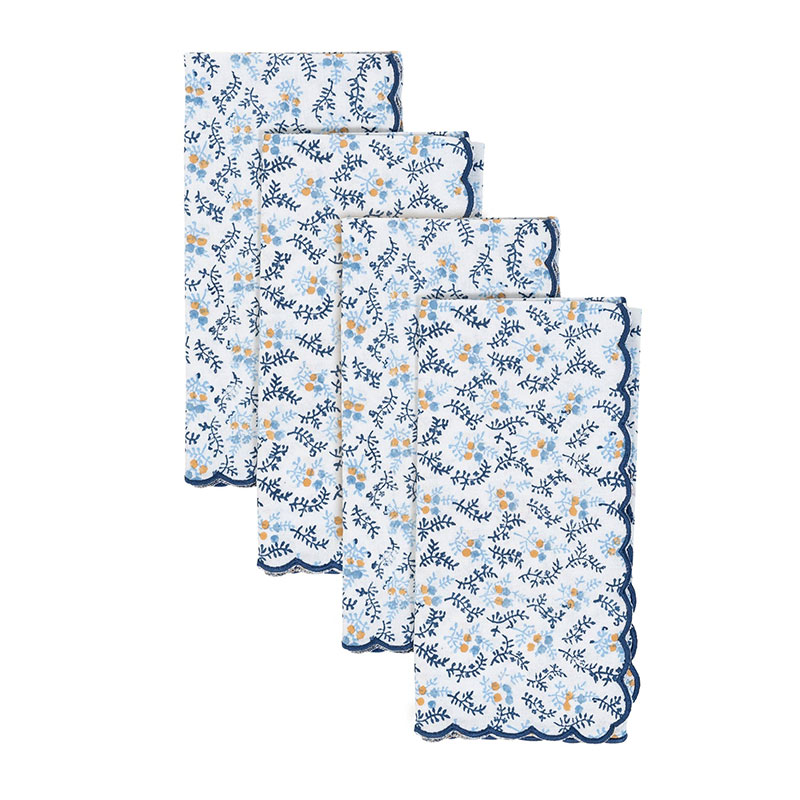 Little Flowers Set of 4 Napkins, 50 x 50cm, Blue-1