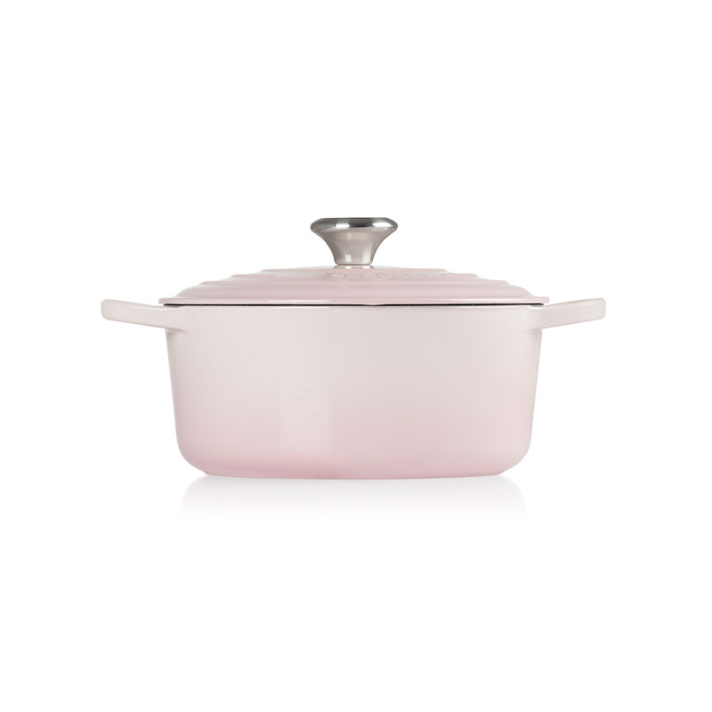 Signature Cast Iron Round casserole, 24cm - 4.2 litre, Shell Pink-4