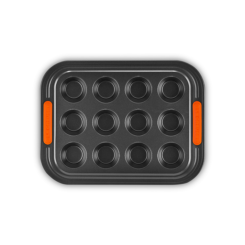 Bakeware 12 cup mini muffin tray, 24.5 x 18.5cm, Black-1