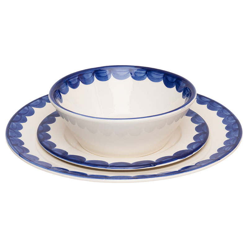 Scallop Set of 2 Side Plates, D20cm, Blue-2