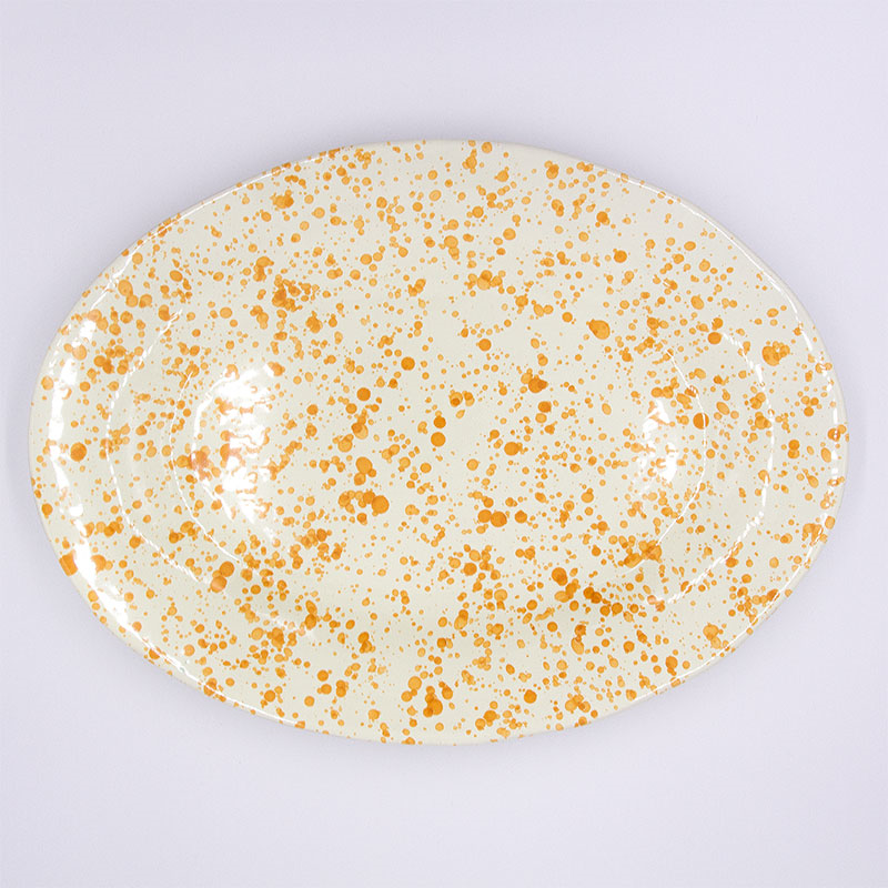 Splatter Serving Platter, 44cm, Burnt Orange-2