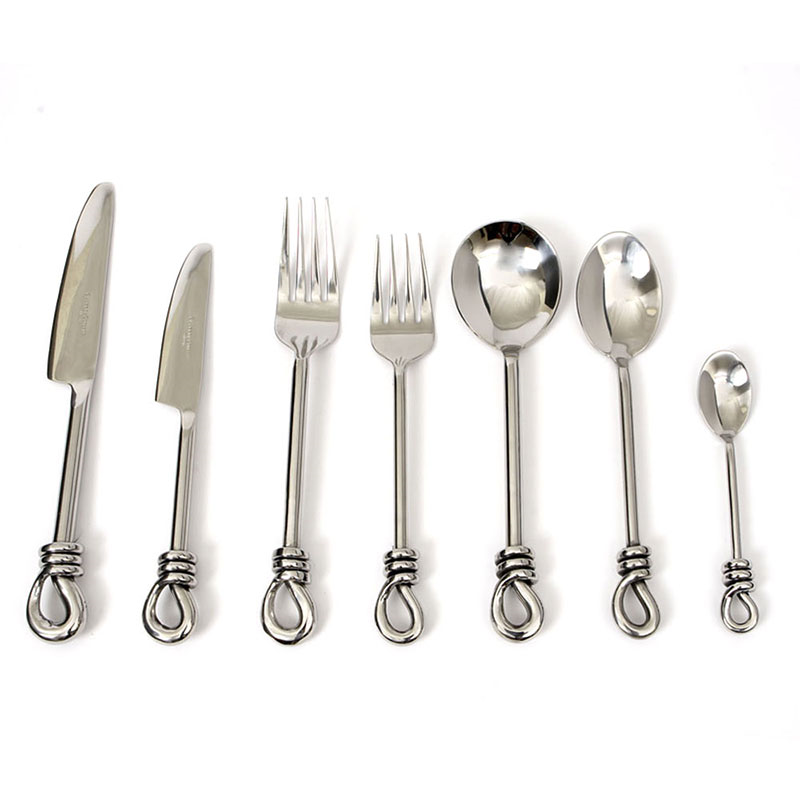 Polished Knot 42 Piece Cutlery Set, Silver-2