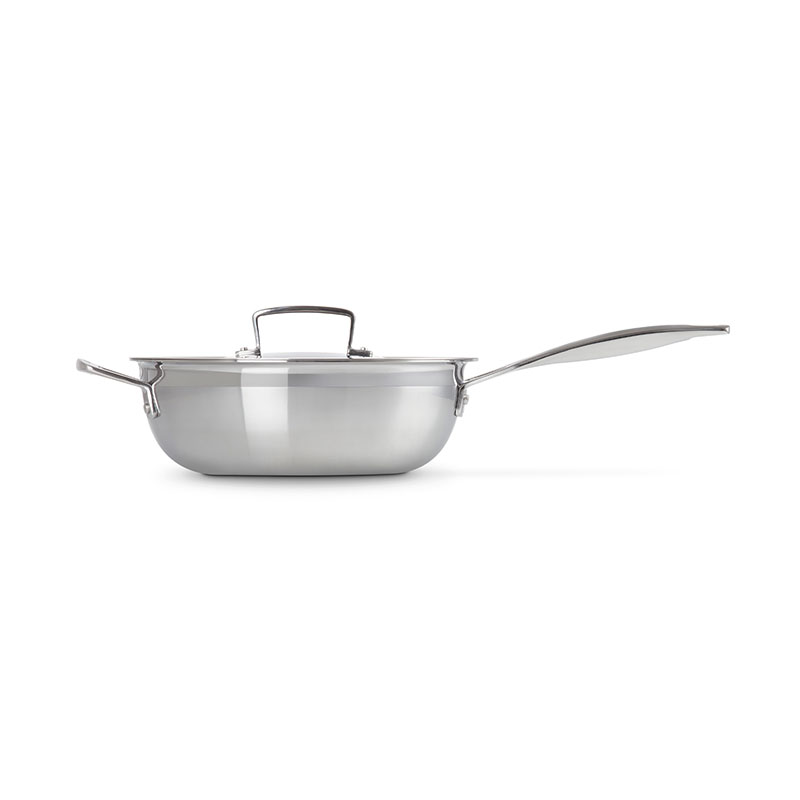 Classic 3-ply Non-Stick Chefs Pan, 24cm, Stainless Steel-2