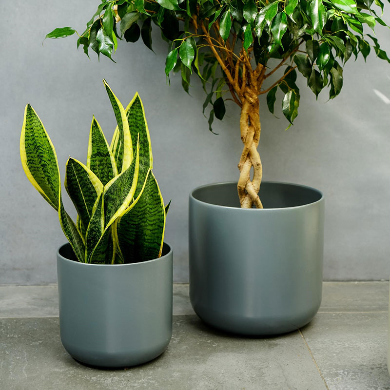 Lisbon Planter, H25.5 x W26 x D26cm, Charcoal-0