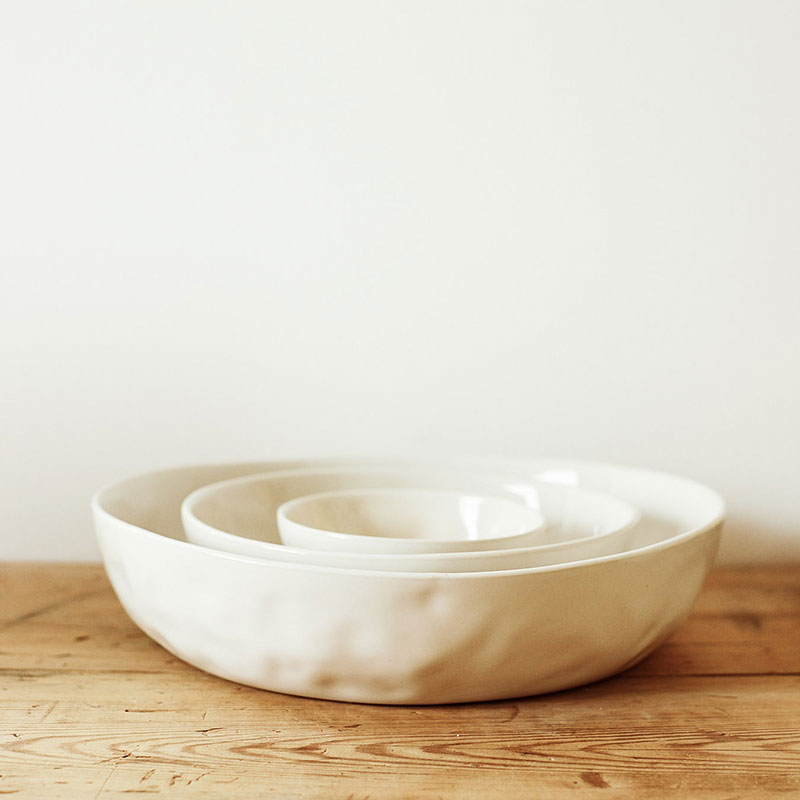 Handcrafted Serving Bowl Set, Milk-0