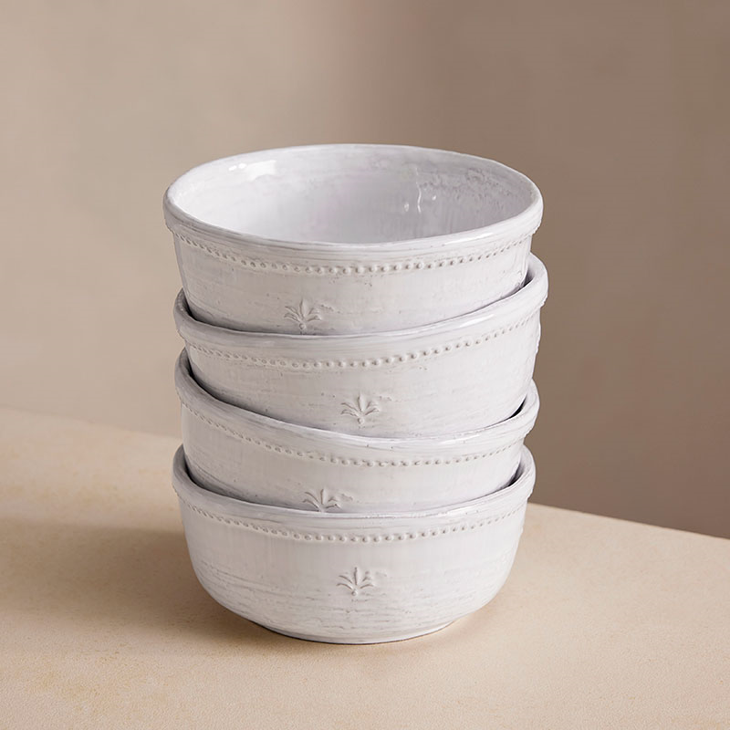 Hillcrest Set of 4 Cereal Bowls D16cm, White-0