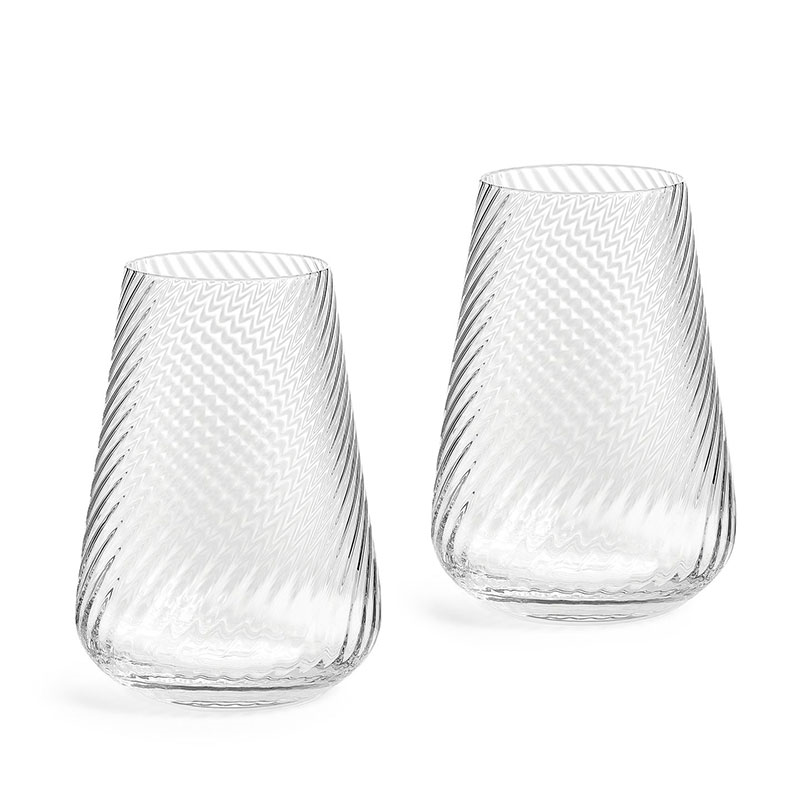 Vera Wang Swirl Set of 2 Highball Glasses, 440ml, Clear-0