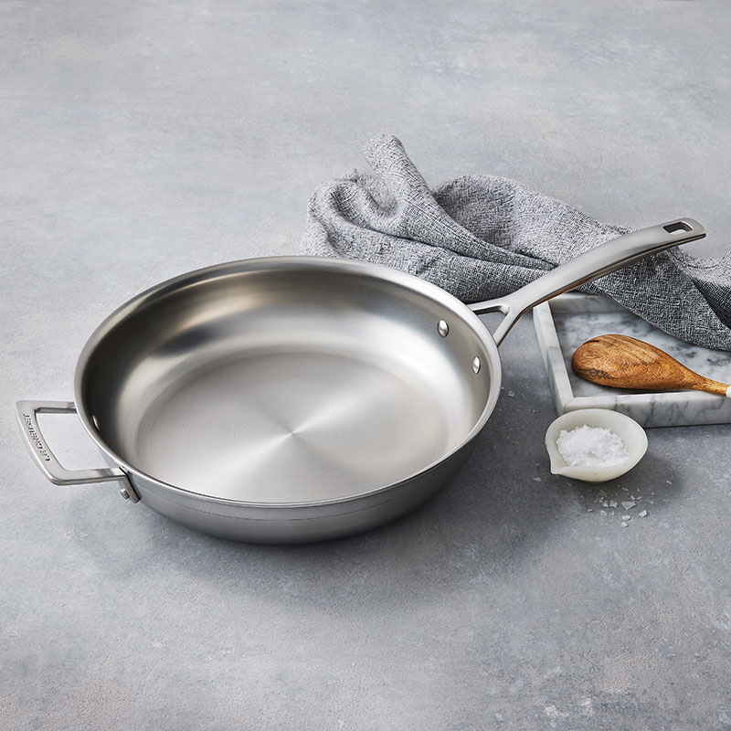 Classic 3-ply Uncoated Frying Pan, 24cm, Stainless Steel-5