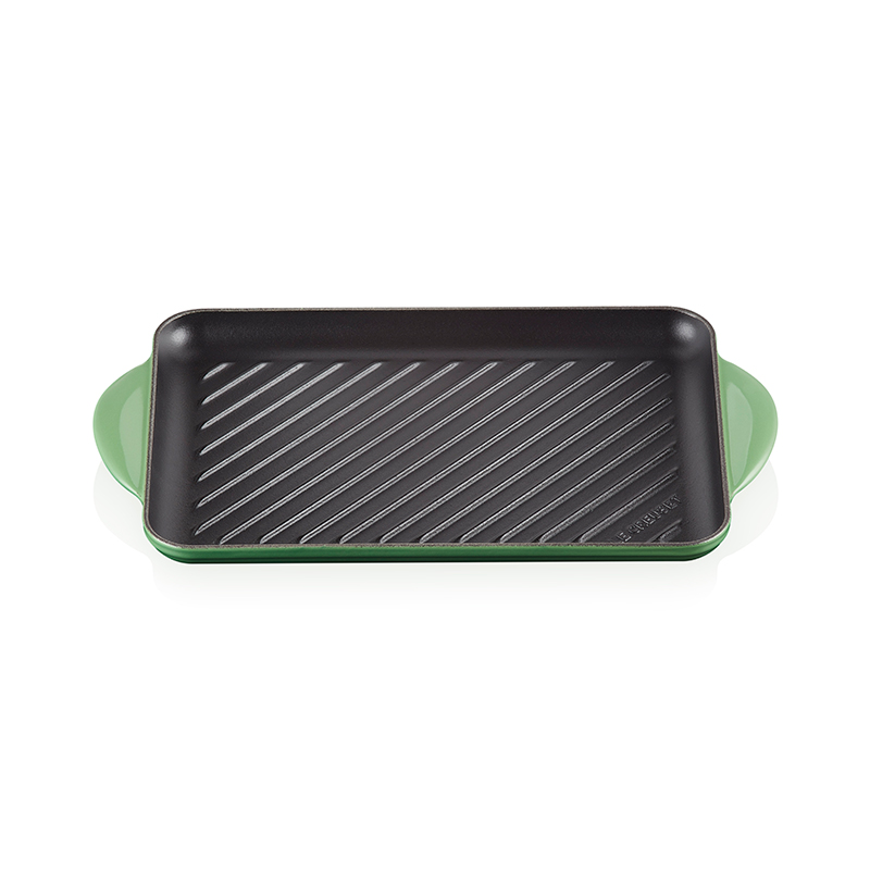 Cast Iron Rectangular Grill, 32cm, Bamboo Green-0