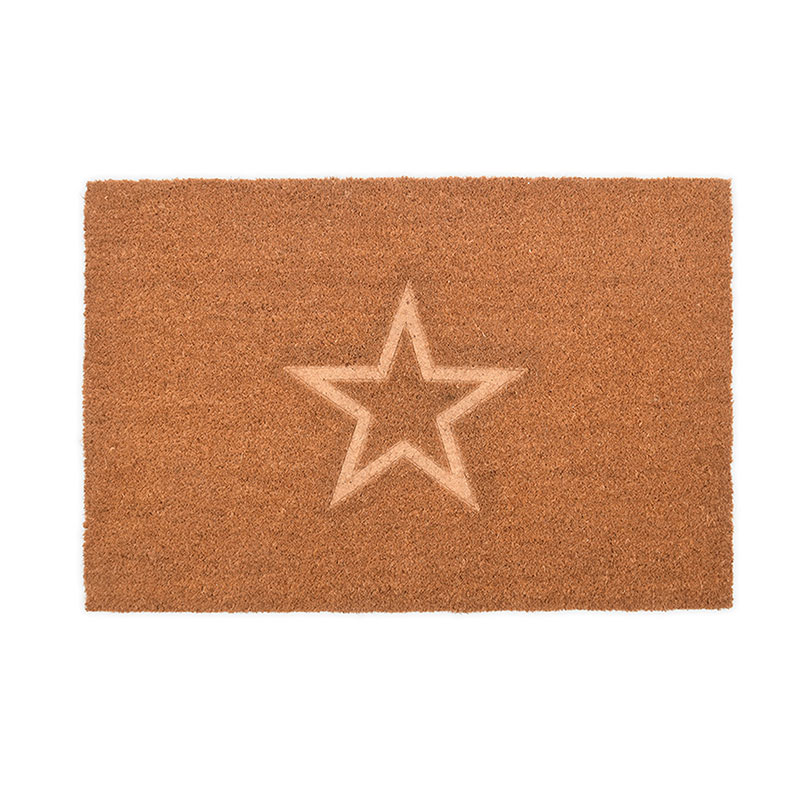 Star Embossed Doormat, Large, Coir-2