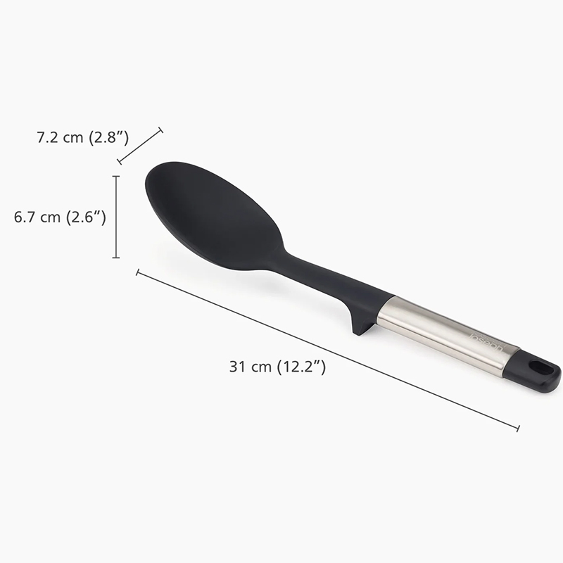 Elevate Silicone Solid Spoon, Stainless Steel-2