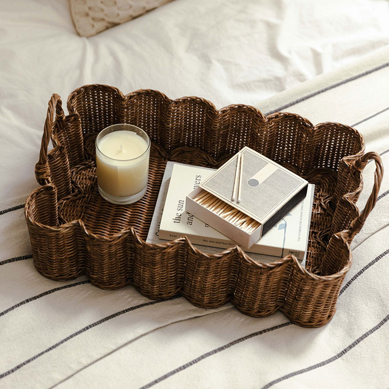 Mini Wavy Tray, Teak-0