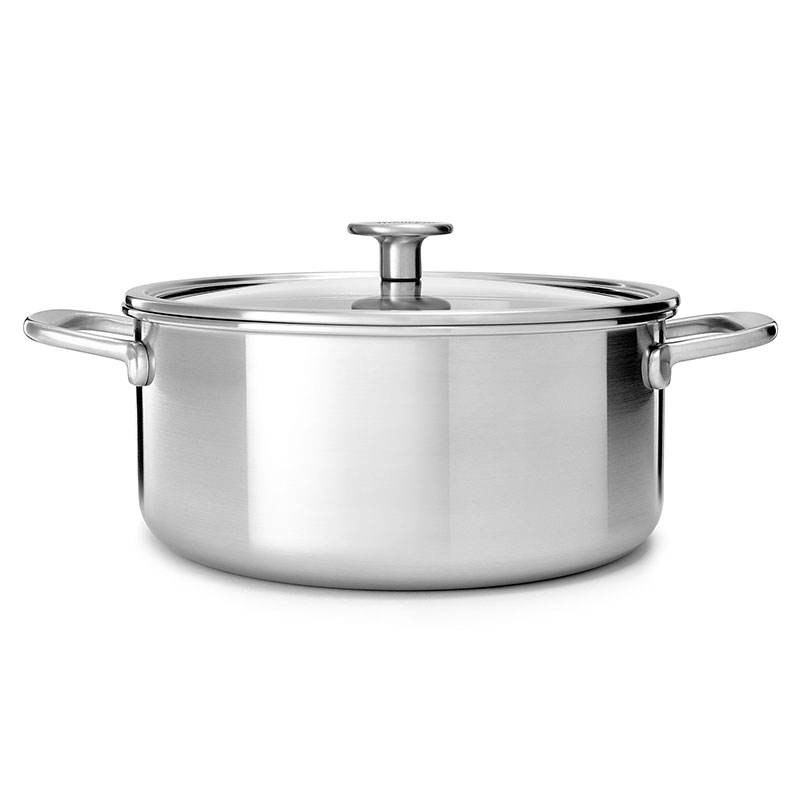 MultiPly Stainless Steel Casserole with Lid, 20cm, Silver-0